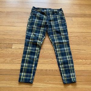 Black and yellow plaid jeans size 12